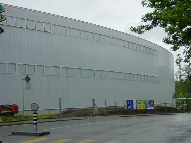 St. Gallen Ausstellungsgebäude  / Wandverglasung - Seitenansicht